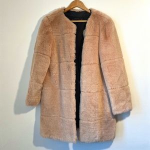 Zara Blush Faux Fur Coat
